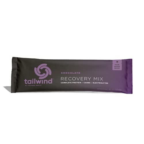 Tailwind Nutrition Rebuild Recovery Chocolate Drink Mix 12 Pack, Complete Protein with Electrolytes, Free of Gluten, Soy, and Dairy, Vegan