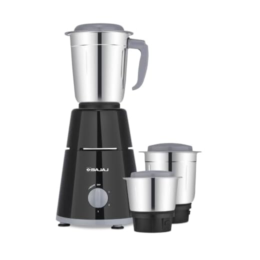 Bajaj GX-1 Mixer Grinder 500W|Superior Mixie For Kitchen|2-in-1 for Dry Grinding| Blade Function With Titan Motor|3 Stainless Steel Mixer Jars|1 Year Product Warranty By Bajaj|Black