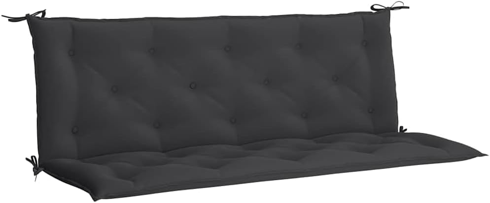 vidaXL Indoor/Outdoor Bench Cushions 2 pcs, Patio Loveseat Cushions, Porch Swing Seat Cushions, Non-Slip, Water-Repellent, Breathable, Resilient, Black 59.1"x19.7"x2.8" Oxford Fabric
