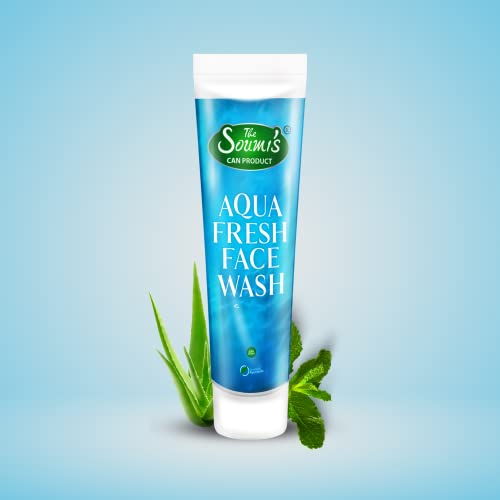 THE SOUMI'S CAN PRODUCT AQUA FRESH FACE WASH | WITH ALOE VERA & VITAMIN E | MENTHOL COOL | 100ML (Pack of 1) 2 31ISuCvRDPL. SL500