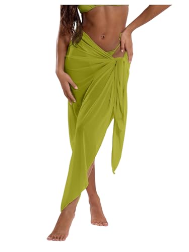 SHENHE Women's Mesh Sarong Swimsuit Coverups Sheer Bathing Suit Maxi Wrap Skirt Beach Pareo