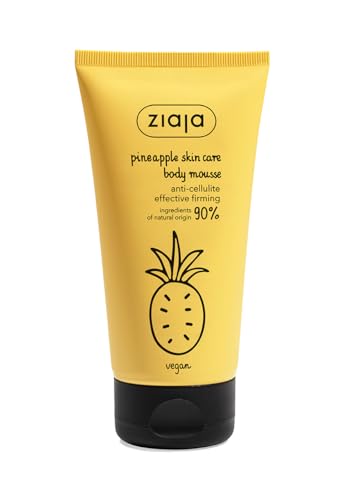 Ziaja Piña Mousse Corporal Anticelulítica 160ml con Extracto de Piña y Cafeína, Hidratante y Reafirmante