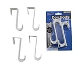 Over The Door Hooks Hangers, Laundry Hanger White Plastic 4 Pack Coats Towels Clothes