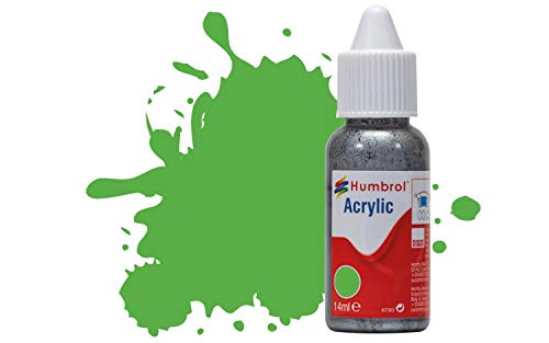 Humbrol Model Paint - DB0037 No 37 Bright Green - Matt (14ml), Acrylic Paints for Models, Plastic, Metal, Wood, Glass, Ceramics and More, Acrylic Touch Up Paint - Hobby Paint Bottle for Craft Kits