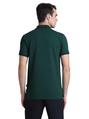Image of JACK & JONES Men's Cotton Solid Slim Fit Polo T-Shirt