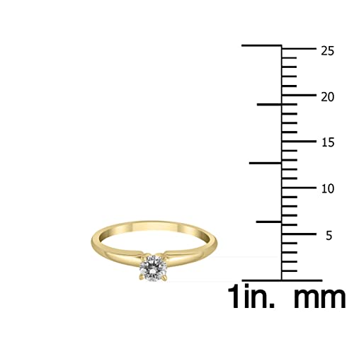 1/10 Carat Round Diamond Solitaire Ring in 14K Yellow Gold4