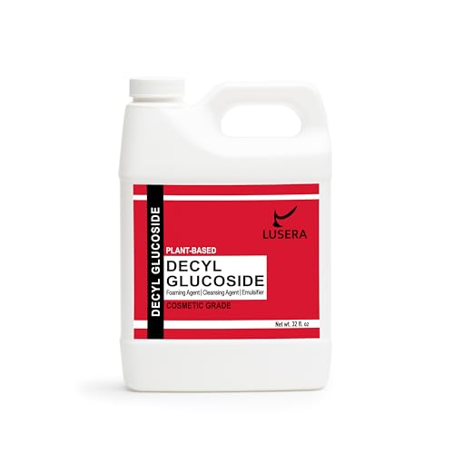Lusera Decyl Glucoside Surfactant 32 fl oz Cosmetic Grade Plant-Based Nonionic Surfactant Mild Sulfate-Free Foam Booster for Shampoo Body Wash Sensitive Skin Cleanser