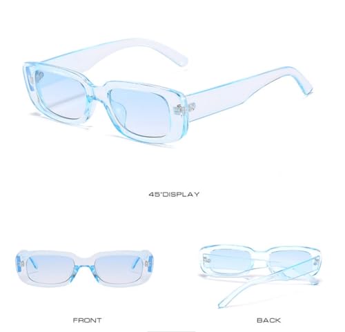 Image of IKANOO Retro Rectangle Sunglasses for Women Men Small Square Frame Trendy Y2K 90's Black Sunglasses