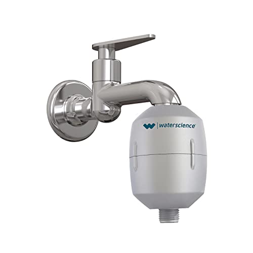 WaterScience CLEO SFU-1020 Shower and Tap Filter for Hard Water Softening & Conditioning - High Hardness Cartridge for Borewell/Tanker Water - Chrome (High Hardness for Borewell/Tanker Water - Chrome)