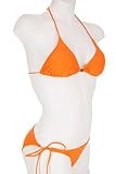 Orange Swimsuit Bikini Triangle Top & Tie Side Bottom (X-Large)