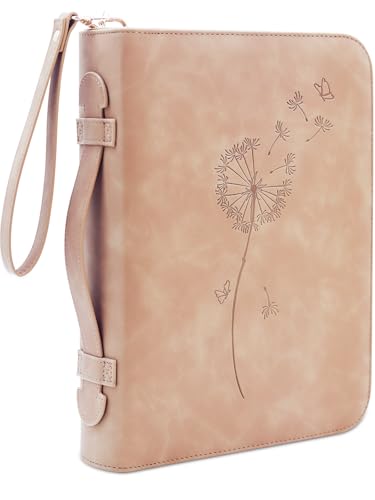 Capa bíblica de couro PU (lombada bíblica < 4,4 cm), capa bíblica resistente para mulheres com alça