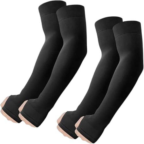 Arm Sleeves for Men & Women UV Protection Hand Sleeve with Thumb for Boys & Girls Sun Protection Cover for Running, Bike Riding, Cricket - Nylon