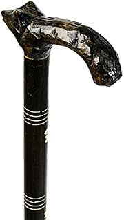 Master Of Trading Stunning WOLF hand CARVED wooden WALKING STICK. 100% hand crafted, artisian cane, crook (3 COLORS!)