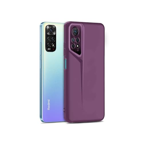 Image of Amazon Brand - Solimo Rubber Ultra-Thin Blade Runner Series Matte Finished Camera Protection Soft Back Cover for Mi Redmi Note 11 4G | Redmi Note 11S - Purple
