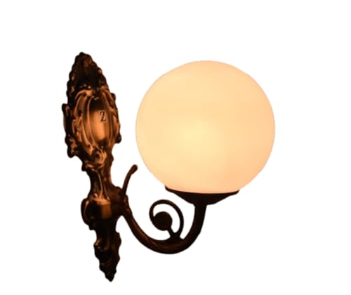 Traditional Indoor Wall Light Gold Color Globe Shape E27 Holder Upto 100-Watts Made in India (Bulb Not Included) Pack of 1(Matel) (Asian, 1)