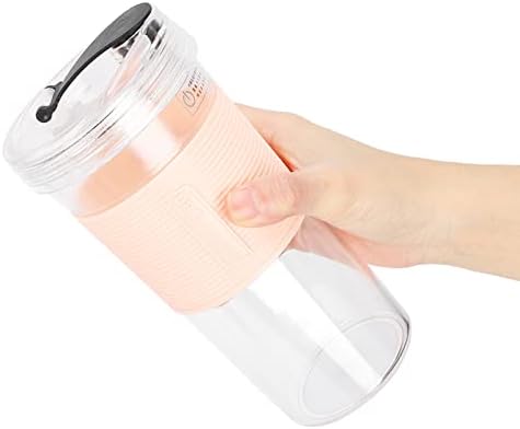 Portable Electric Fruit Juicing Cup Personal Blender for Shakes 2000Mah USB Rechargeable 3Blade Juicer Mixer for Travel Sports Office Home(Pink)