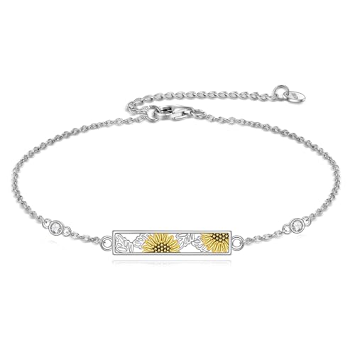 POPLYKE Sunflower Bracelet For Women Flower Chain Jewelry Sunflower Gift for Women