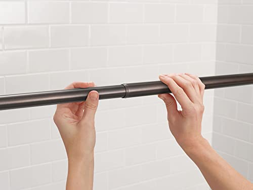 Image of Moen TR1000OWB 44-72-Inch Adjustable Tension Mounted Straight Shower Curtain Rod, Old World Bronze