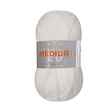 100g Wolle weiß 10 Tesosy-100% Acryl-Wollknäuel Premium für Strick- & Häkelgarn Nadelgröße 4 (1/2) - 5 (weicher und wollartiger Charakter, pflegeleichtes Strickgarn,Versand aus Deutschland