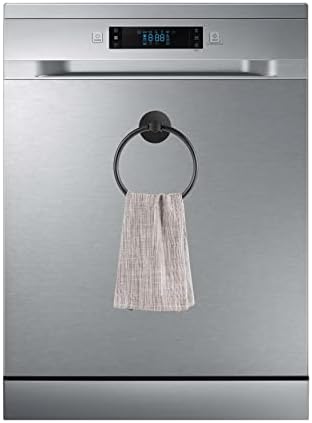 304 Stainless Steel Black Magnetic Towel Ring for Refrigerator, Dishwasher, Laundry Washing Machine, Stove and Etc