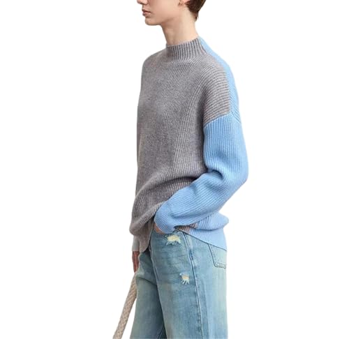 Women’S Minimalist Knit Sweater Drop Shoulder Loose Fit Pullover Soft