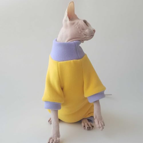 Vêtements hiver pour chat Sphynx pull violet chaud pour maison et sieste