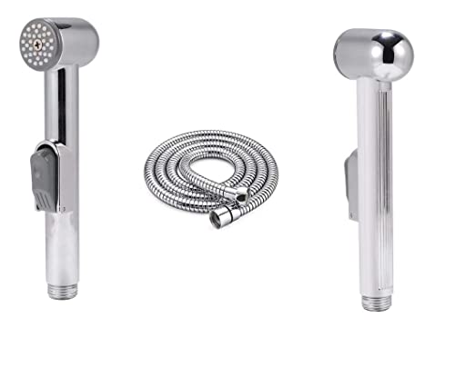 New Improved 2025 Universal bargin Muslim SHATAFF with Shower Hose Chrome Bidet Hose Douche Hand Shower Spray Toilet Hand Held Bidet Spray Kit with Brass Shut Off Valve