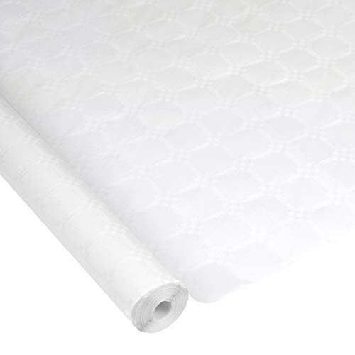 Homéa, Nappe en Papier Damassé 1,18 x 20M Blanc