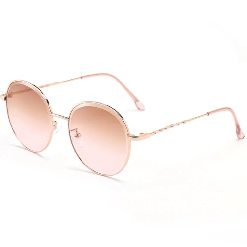 Lunettes de soleil rondes surdimensionnées monture métallique robuste