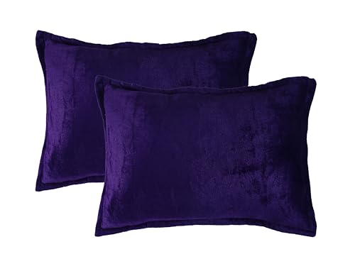 Image of RD TREND Presents Velvet 250 GSM Pillow Cover Set of 2 with Zipper,Size -18 inch x 28 inch Inches (45x71 Cm) (Purple)