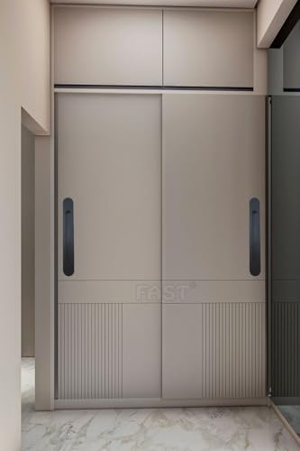 Image of FAST CSH03 Stainless Steel Black Architechral Cabinet Concealed Sliding Door Handle for Wardrobe & Cupboard Doors. (12 INCH)