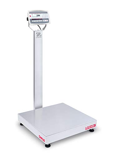 Ohaus Defender Bench Scales D52Xw125Wqv8, 250 Lbs X 0.05 Lb, Digital Bench Scale, Stainless Steel Wash Down Floor Scale, Rechargeable Battery, Industrial Scale High Accuracy Luggage Scale For Shipping #TOP2