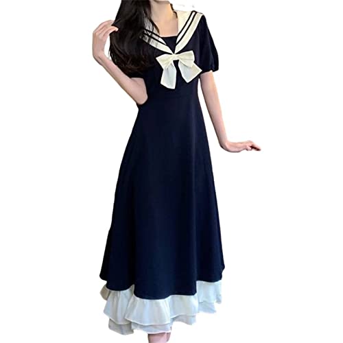 Robe Lolita Sweet pour l'été, tenue style collège chic à volants pour conventions