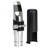 Yibuy Tenor Saxophone Mouthpiece Set Silver 7# Saxophone Replacement Parts