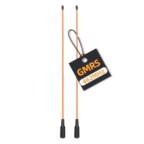 ABBREE AR-771C GMRS Antenna (462-467MHz) 15.3inch Flexible Whip Antenna SMA-Female for Baofeng UV-5R UV-5G Mini GM-15Pro UV-5G Plus TD-H3 UV-9G TD-H5 GMRS GM-30 Plus Radio Accessories 2Pack (Orange)