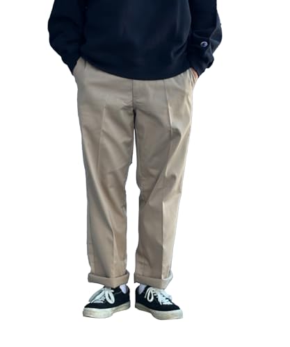 [ディッキーズ] チノパン メンズ ストレッチ センタープレス ロングパンツ ボトムス ベージュ:W28