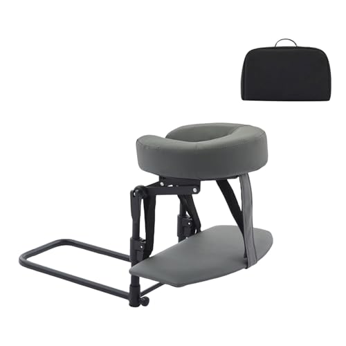 OIIBWQ マッサージピロー ホームマットレストップキット エルゴノミックフェイスダウン枕 高さ調節機能 ハンドボード付き 持ち運びやすい 多機能 家庭療養に適用, グレー