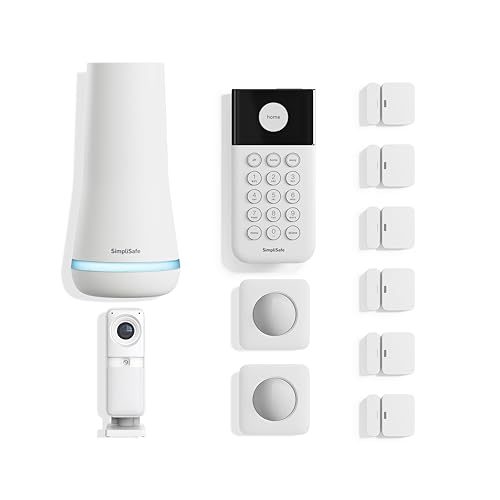 SimpliSafe 11 Piece Wireless Home Security System Gen 3 with Wireless Indoor HD Camera - Optional...