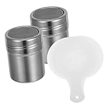 Garneck 1 Juego Castor Plumero De Azúcar En Polvo Plumero De Coctelera De Azúcar En Polvo De Harina Agitador De Polvo Coctelera De Especias Agitador De Silver Acero Inoxidable