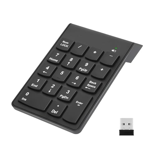 Image of NOOX Wireless Number Pad, Numeric Keypad Numpad Laptops Desktop Computer Accessories, Compatible with Chromebook Notebook EliteBook MateBook - 10 Key USB Keypad Office Essentials