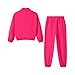 Girls Sweat Suits Size 14-16 2 Piece Sweat Sets For Girls Stand Up Collar Toddler Half Zip Pullover Sweatshirt Sweatpant With Bows Fashion Spring Girl Outfits Hot Pink 7-8 Years