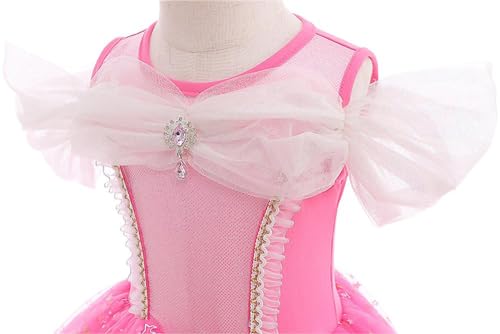 Lito Angels Princess Aurora Ballerina Costume Ballet Leotard with Tutu Dress with Accessories for Kids Girls Fancy Dance Wear Outfit Age 6-7 Years (Tag Number 130) - Image 4