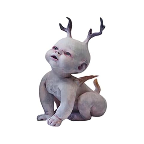 Tianbi Halloween Scary Ghost Baby Doll, Resin Statue Craft, Halloween Prop Baby Doll Decorative,Halloween Haunted House Decoration Cover
