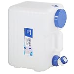 REDCAMP 15Liter Camping Water Container with Tap, Portable Water Bottle Carrier with Spigot for Camping Hiking Outdoor (White-15L)