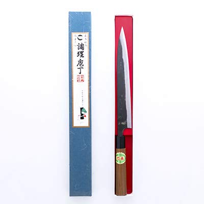 Amazon | 忠義 黒打両刃柳刃包丁（刃渡24cm） 土佐打刃物 力も要らず