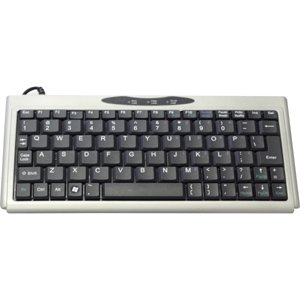Solid Tek Supermini 77-Key 4X9 Usb Keyboard - Silver With Black #TOP1