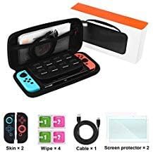 Switch Carrying Case for Nintendo Switch, Switch Accessories Kit for Nintendo Switch,Protective Travel Hard Shell Case,Charging Cable,Screen Protectors,Joy-Con Covers (Switch Accessories)