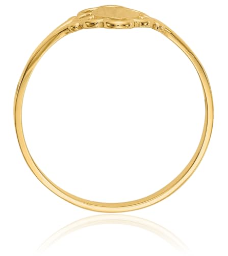 IceCarats 10K Solid Yellow Gold Antique Filigree Oval Custom Engraved Signet Ring Handmade Personalized Monogram Initial Letter Band4