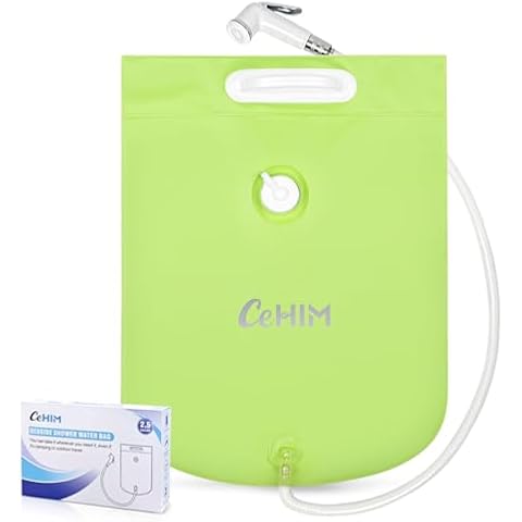 Bedside Shower Water Bag - 2.9 GL Portable Water Shower Bag for Hair Washing in Bed. Use with Inflatable Shampoo Basin, Inflatable Hair Washing Basin, Inflatable Bathtub for Elderly (Green) Cover