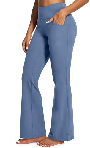 Image of Yoga Pants Women High Waist Workout Bootcut Flare Leggings with Pockets